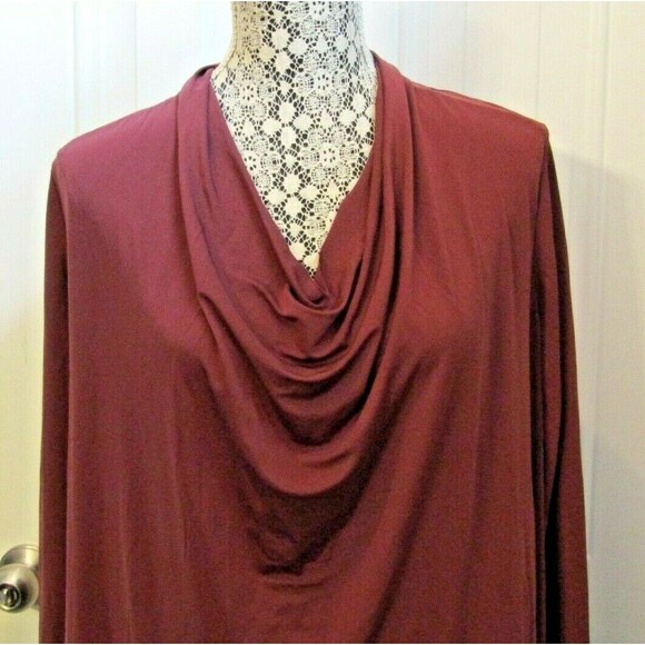All Saints Amelis Dress Long Sleeve Burgandy Silky Slinky Size S - Picture 6 of 11